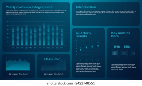 Diseño de cuadrícula para el negocio de la tecnología, plantilla de infografía de ui con gráficos y gráficos. Visualización profesional de datos adecuada para el inicio o cualquier otra tecnología