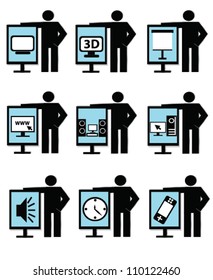 Technology and business ,icon set,Vector