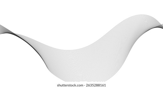 Technology and business wave lines on transparent background. Frequency sound wave, twisted curve lines with blend effect.	