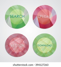 Technology Button. Progress banners with colorful tags. Abstract icons for websites.