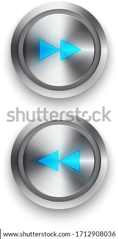 Technology Buttons (Vector and Illustration) - Isolated on white background.