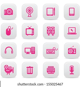 Technology buttons,Pink version,vector