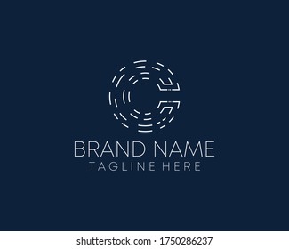 technology c  line logo design vector illustration 