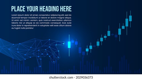 Technology Candlestick Chart Candle Timeline Trading Business Web Banner Vector