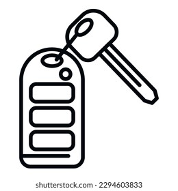 Technology car key icon outline vector. Smart button. Alarm button