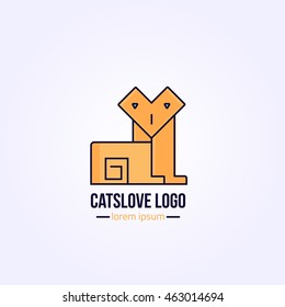 Technology Cat logotype. Pet shop and care logo concept.