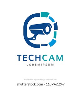 Technology CCTV Camera Logo Template Design Vector, Emblem, Concept Design, Creative Symbol, Icon