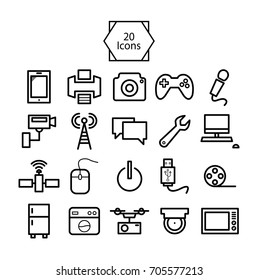 technology Chat vector line icon, logo , symbol , mobile app , sign, illustration on background