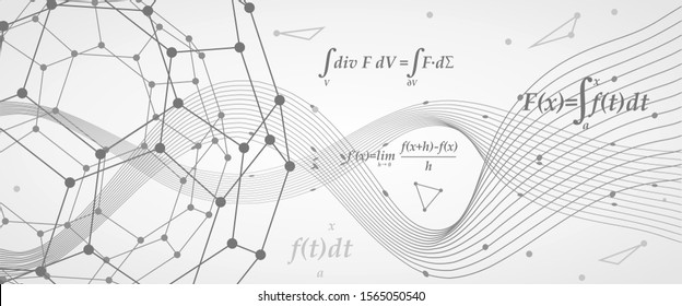 Technology, chemistry and science banner design template. Molecule and communication pattern. Connected lines with dots.