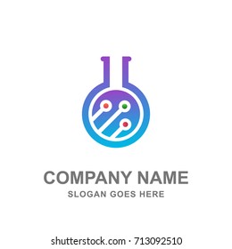 Technology Chemistry Science Laboratory Logo Vector Icon