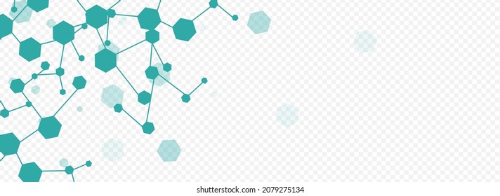 Technology Chemistry Vector Panoramic Transparent Background. Atom Scientific Template. Geometric Molecule Modern Cover. Microbiology Wallpaper. - Powered by Shutterstock - Get 15% off with code: PIKWIZARD15