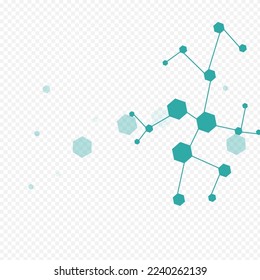 Technology Chemistry Vector Transparent Background. Dna Science Design. Scientific Molecular Abstract Backdrop. Modern Cover.