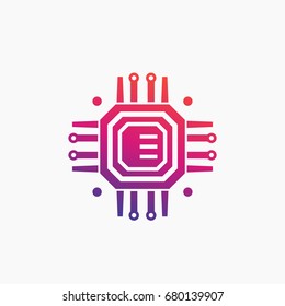 technology, chipset, circuit board icon