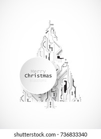 Technology christmas tree from digital electronic circuit.