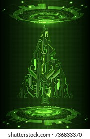 Tecnología árbol de Navidad de circuito electrónico digital.
