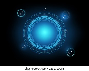Technology circle art digital circuit background blue concept 