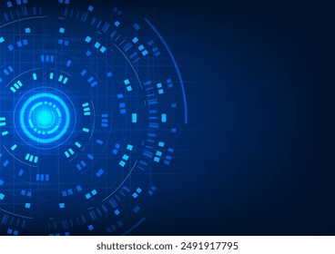Technology circle background Hi-tech circles stacked with multiple layers. that is modern futuristic It represents the connection of information technology. Wallpaper related to digital technology