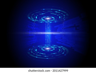Technology circle background,composed of high tech rings,exciting features,with light moving from the center,through dust and obstacles,vector for wallpaper creation design.