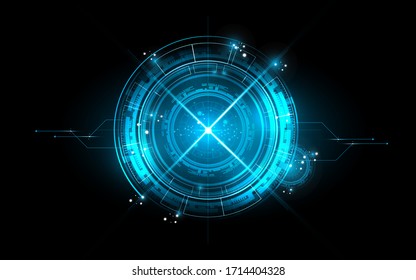 Innovación en circuito del concepto de arte abstracto en el círculo tecnológico