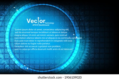 Technology circle blue background abstract art design for network circuit communication energy power concept art square design internet layout