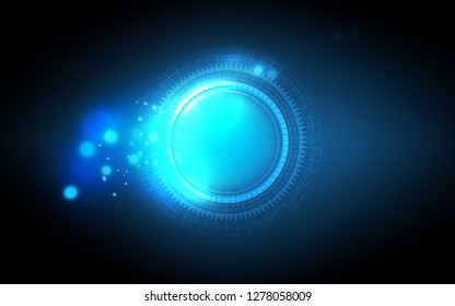 Technology circle blue circuit abstract background concept