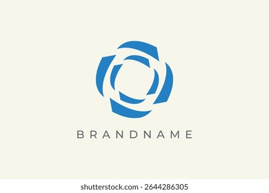 Tecnología Circle Plantilla de Vector de diseño de logotipo azul.