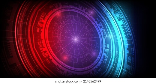 Technology Circle Data Radar Color Concept Future Digital Art Background