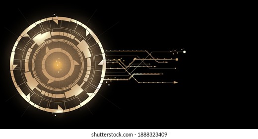Fondo tecnológico de fondo dorado arte abstracto estilo digital fondo de pantalla arte moderno futurista