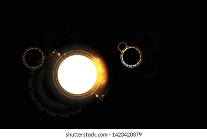 Technology circle gold background layout concept art abstract style