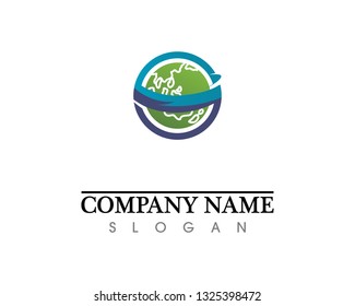 Technology circle logo and symbols Vector
