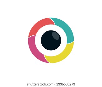 Technology circle logo and symbols Vector
