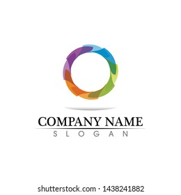 Technology circle logo and symbols Vector
