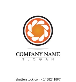 Technology circle logo and symbols Vector