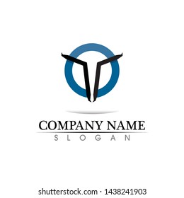 Technology circle logo and symbols Vector
