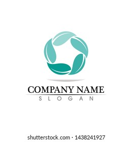Technology circle logo and symbols Vector
