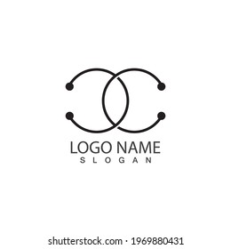 Technology circle logo and symbols Vector