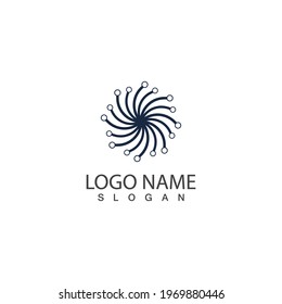 Technology circle logo and symbols Vector