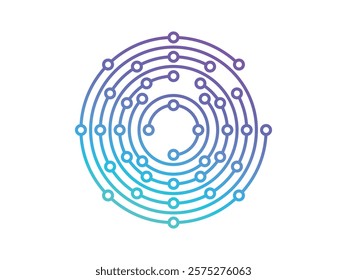 Technology circle shapes circuit vector illustration on transparent background