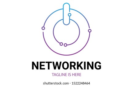 technology circle vector power button logo design