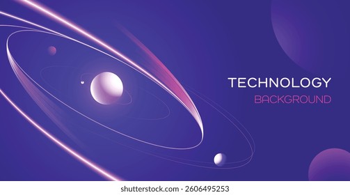 Technology circles with futuristic background