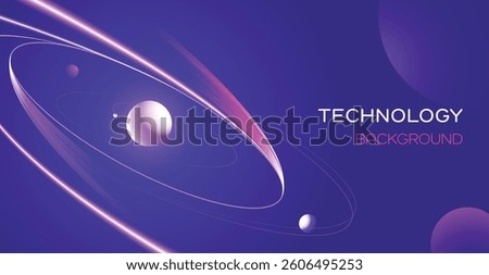 Technology circles with futuristic background