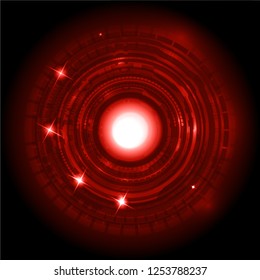 Technology circles, red stars, future technology