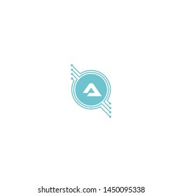 A Technology Circuit Alphabet. Logo. Simple, modern, futuristic