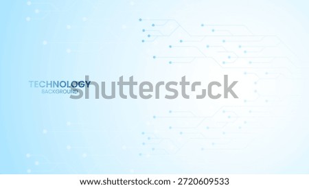 Technology circuit board background design. Electronics digital technology banner blue. Communication concept.
