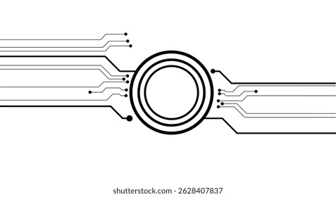Technology circuit board background with dynamic lines stock illustration.