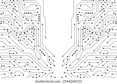 Textura de fundo da placa de circuito de tecnologia. Tecnologia de Engenharia Eletrônica de Placa de Circuito. Conceito de CPU para Processadores de Computador. Chip digital da motherboard