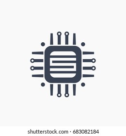 technology, circuit board icon on white