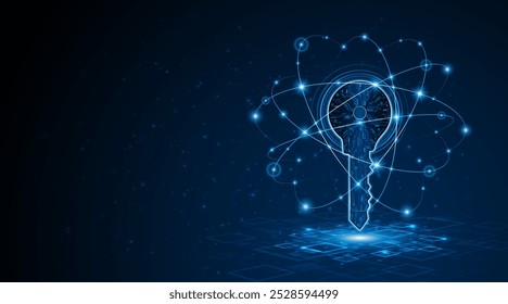 technology circuit board key icon. Cyber ​​data security and privacy concept. modern technology innovation concept background	