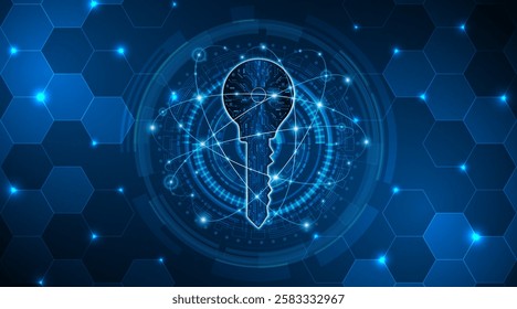 technology circuit board key icon. Cyber ​​data security and privacy concept. modern technology innovation concept background	