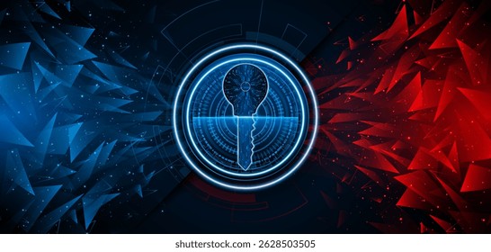 Technologie-Schalttafel-Schlüsselsymbol. Cyber-​​Datenschutz und Datenschutzkonzept. Moderne Technologie - Innovationskonzept - Hintergrund	